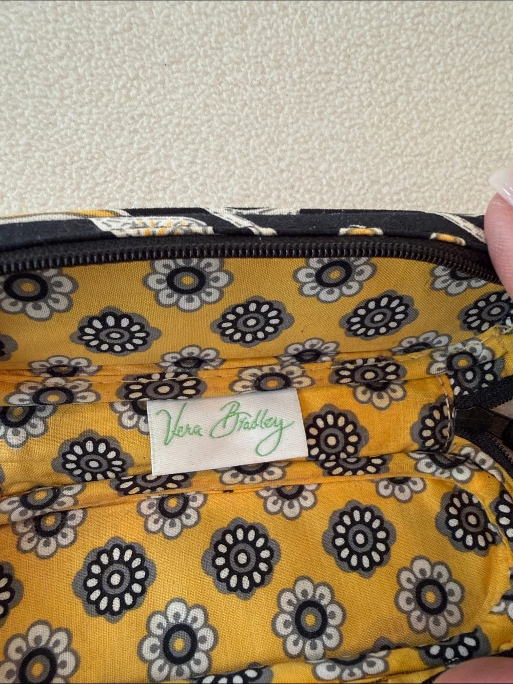 Vera Bradley Black, White & Gold Floral Eyeglass Case